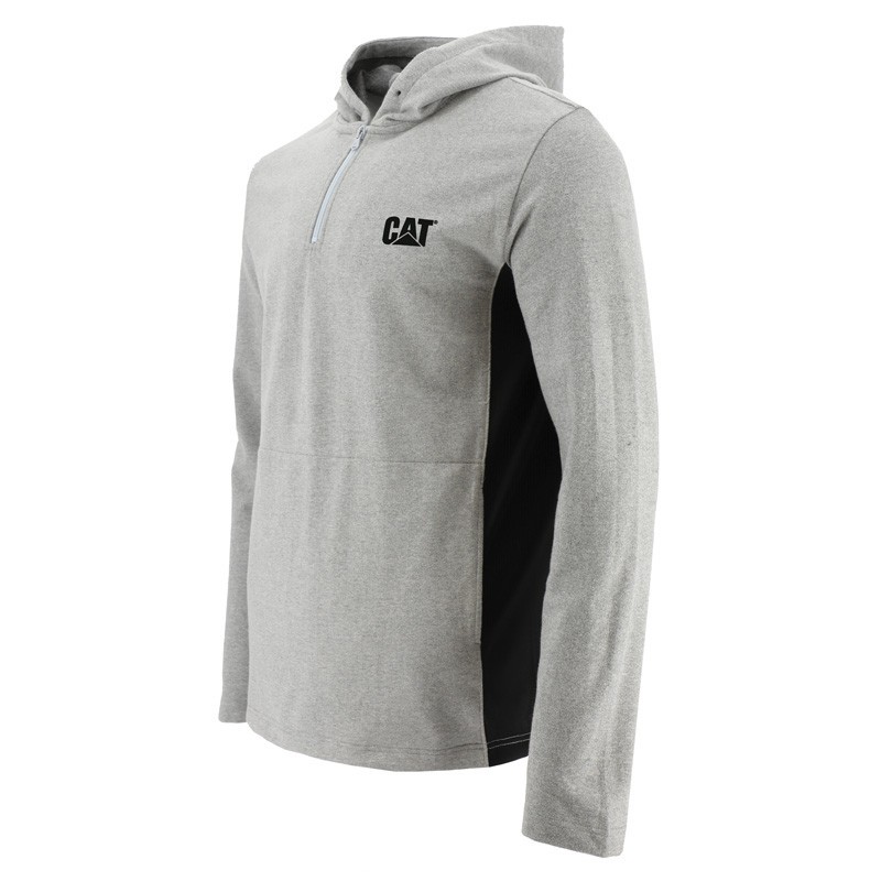 COOLMAX QTR ZIP HOODIE GRIS CAT