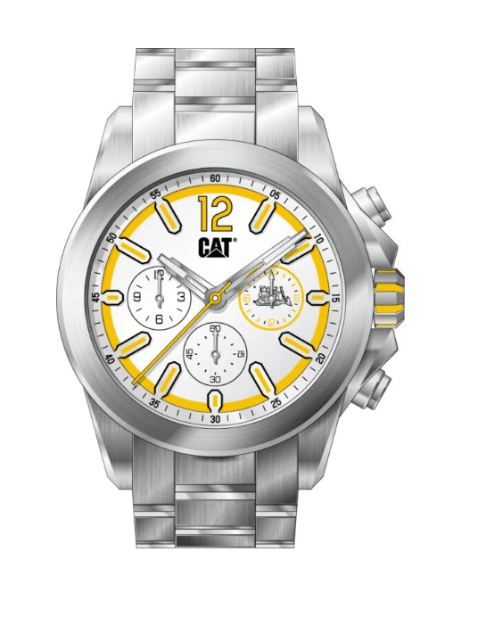 Montre YU Twist up 3HD argent et jaune CAT