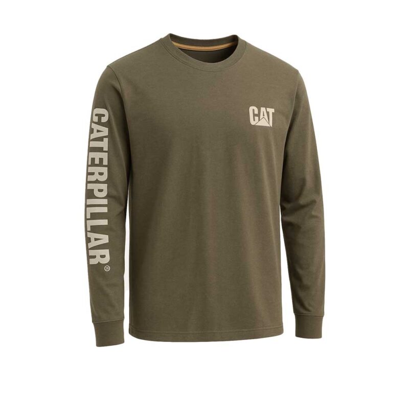 Tee-shirt Trademark Banner Caterpillar manches longues Olive