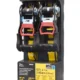 LOT DE 2 SANGLES D' ARRIMAGE A CLIQUET CATERPILLAR AVEC CROCHETS LONGUEUR : 3.65 M LARGEUR : 2.54 CM CHARGE D'UTILISATION : 272 KGS POIDS DE RUPTURE : 816 KGS IDEAL POUR ATTACHER LES CARGAISSONS, DU MOBILIER …. SANGLE JAUNE HAUTE VISIBILITE DOUBLE CROCHET EN "S" ANTI RAYURES POIGNEE CONFORT ANTIDERAPANT