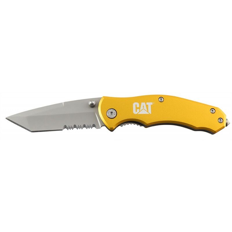 Couteau de Poche à Lame Pliante Crantée Type Tanto