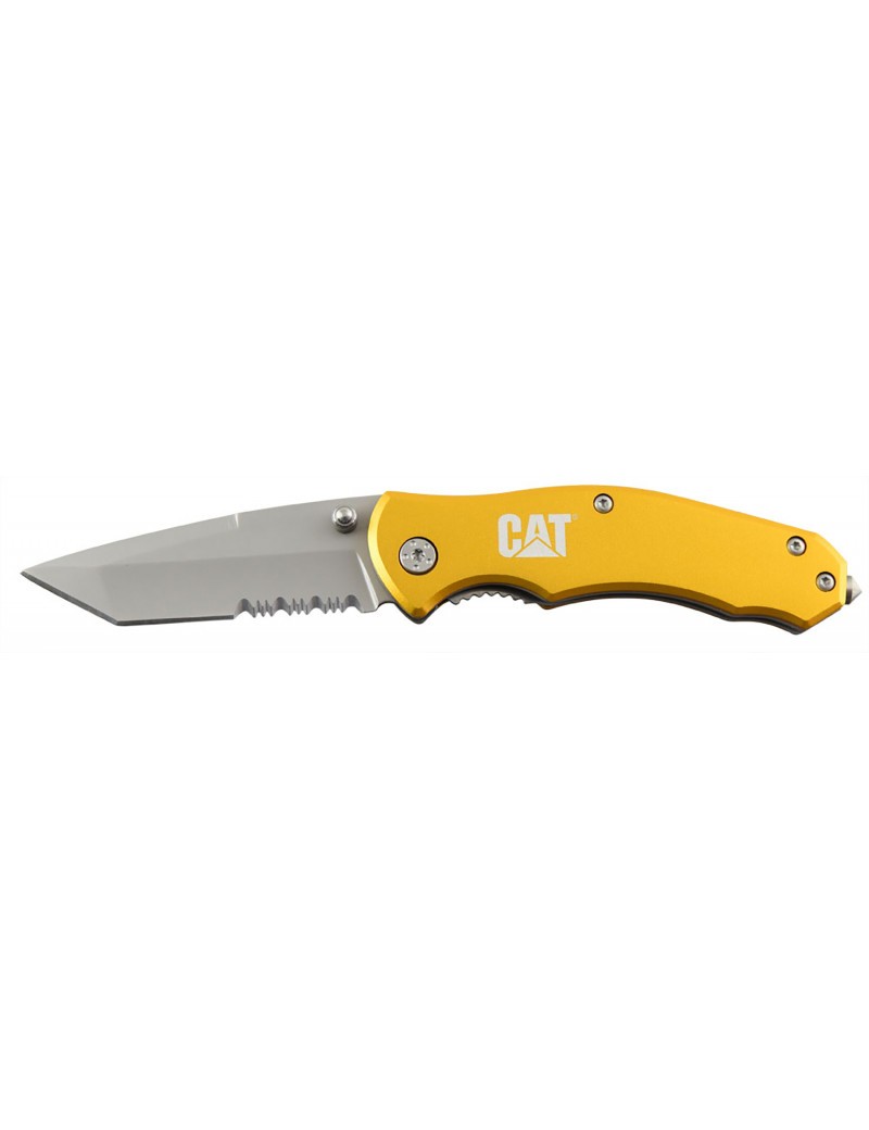 Couteau de Poche à Lame Pliante Crantée Type Tanto