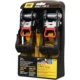 LOT DE 2 SANGLES D'ARRIMAGE A CLIQUET CATERPILLAR AVEC CROCHETS LONGUEUR : 3.65 M LARGEUR : 2.54 CM CHARGE D'UTILISATION : 272 KGS POIDS DE RUPTURE : 816 KGS IDEAL POUR ATTACHER LES CARGAISSONS, DU MOBILIER …. SANGLE JAUNE HAUTE VISIBILITE DOUBLE CROCHET EN "S" ANTI RAYURES POIGNEE CONFORT ANTIDERAPANTE