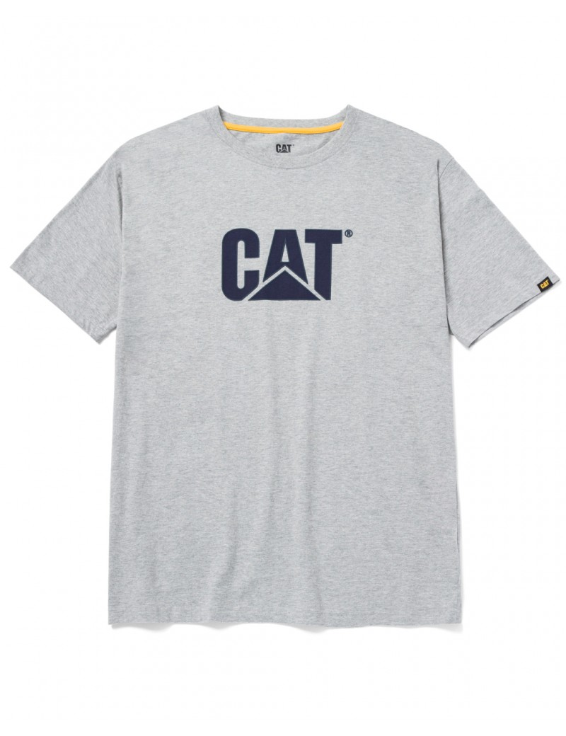 Tee Shirt Logo CAT Gris Logo Noir